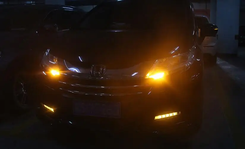 1 комплект фар бампера для Honda Odyssey дневного света~ 2017y автомобильные аксессуары светодиодный DRL фары для Odyssey противотуманные фары