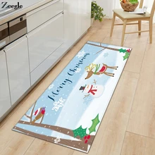 Zeegle коврик с рождественским дизайном напольный ковер для гостиной длинный прямоугольный ковер для кухни Противоскользящий коврик фланелевый коврик для детской комнаты