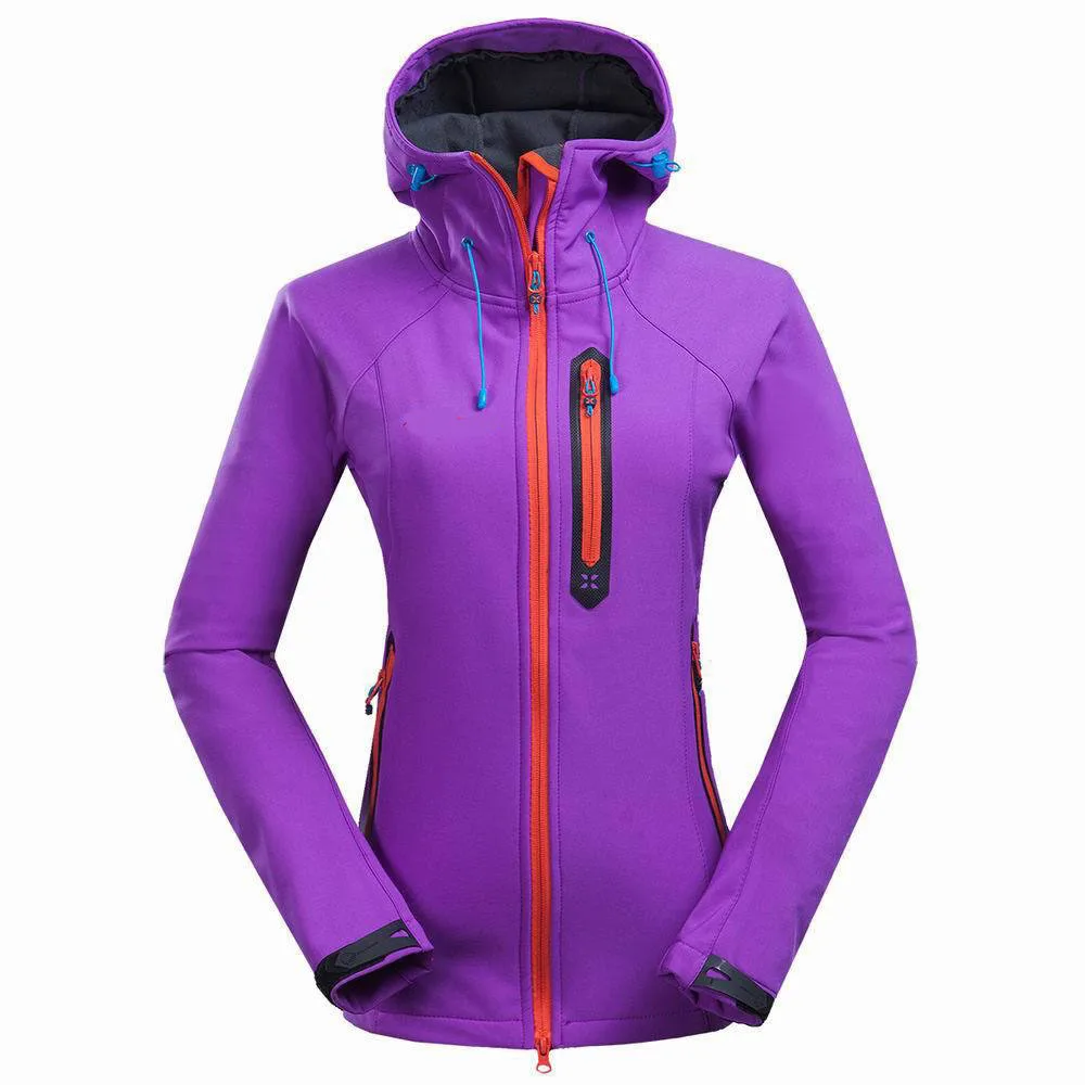 Женские спортивные куртки для бега, бега, велоспорта, спортивные топы для фитнеса, спортзала, одежда с капюшоном для кемпинга, катания на лыжах, пеших прогулок - Цвет: Фиолетовый