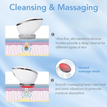 

silicone facial cleansing brush for Exfoliation 5 Modes for women men