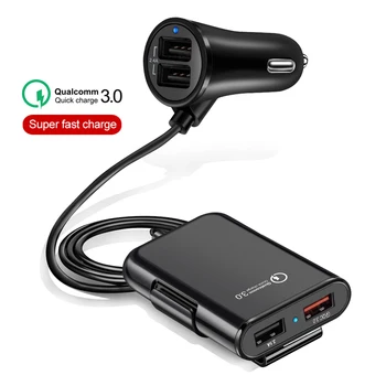 

4 Ports Universal Usb Fast 3.0 + 2.4A + 3.1A Usb Car Charger Smart Car Phone Charger For MPV Car Phone