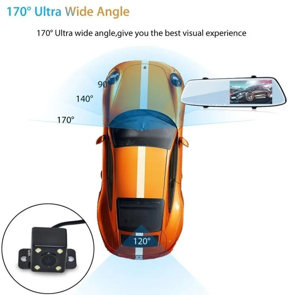 Автомобильная камера DVR gps Bluetooth двойной объектив зеркало заднего вида видео рекордер Full HD 1080P Автомобильный видеорегистратор зеркало видеорегистратор