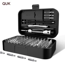 QUK jeu de tournevis de précision 130/45 en 1 Kit de tournevis CR-V embouts de vis magnétiques outil de combinaison pour les outils de réparation d'ordinateurs portables