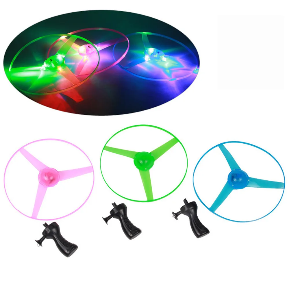Забавный красочный Pull String НЛО светодиодный светильник летающая тарелка диск детский подарок игрушки для детей 230 мм