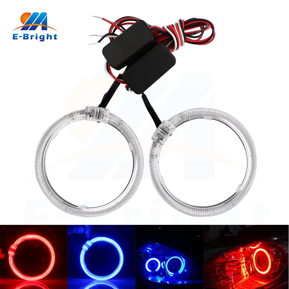 4PCS (2Sets) 80MM 95MM LED Angel Eyes Halo Ring Headlight DRL Daytime Running Light Warning Lamps for Motorcycle Car 12V 24V | Автомобили
