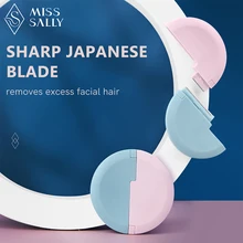 Miss Sally 2Pcs Portable Eyebrow Trimmer Female Face Razor for Eyebrows Stainless Steel Shaver Blade Hair Remover Makeup Tool