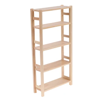 

1:12 Miniature Wooden Storage Bookshelf 5 Layer Flower Shelf Display Rack Dollhouse Furniture Decor for Book Jewelry Sundries