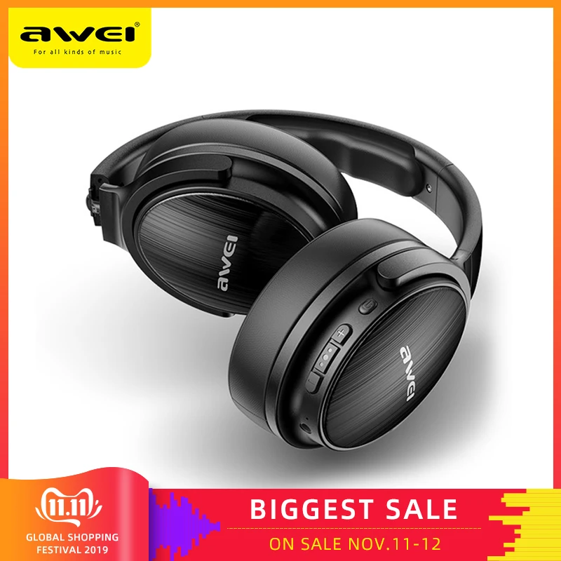 Kaufen AWEI A780BL Drahtlose Bluetooth V5.0 Kopfhörer Faltbare Ohrhörer Gaming Stereo Super Bass 40mm Fahrer Video Kopfhörer Mit Mic