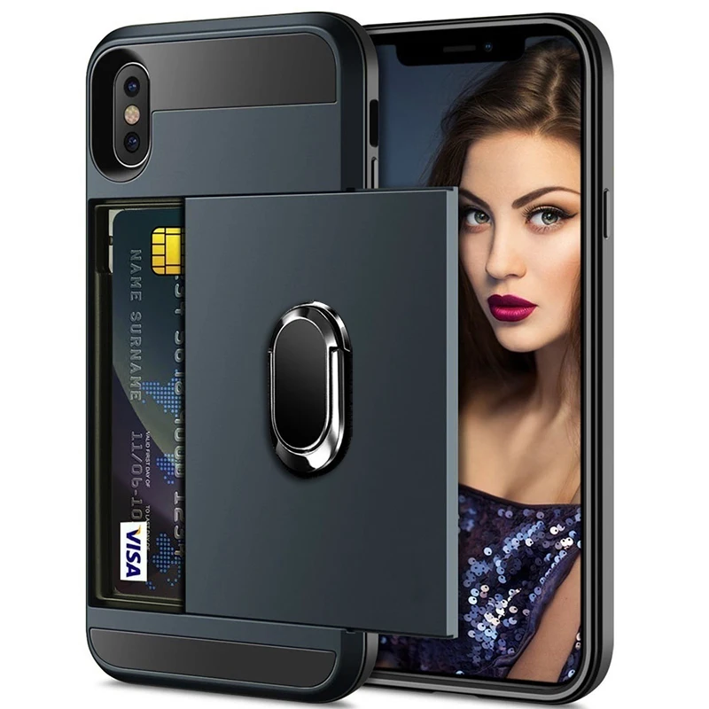 Скользящий чехол для телефона samsung Galaxy S10 S9 S8 Plus S7 Edge Note 9 8 A3 A5 A7 A8 A9 ударопрочный чехол с кольцом
