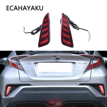 

ECAHAYAKU Car LED Rear Bumper Reflector Light for Toyota CHR CH-R 2017 2018 2019 2020 Driving lights Braking Light Fog Lamp Red