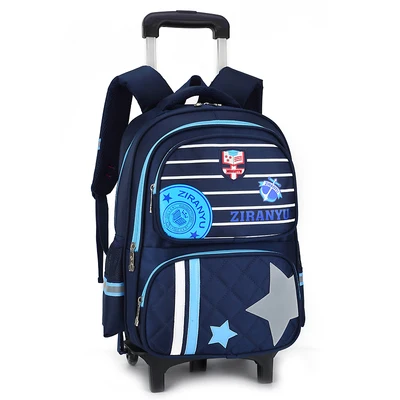2 wheels Brand Cartoon trolley case Climb the stairs school bag kids students Detachable suitcase waterproof backpack Girl travel luggage - Цвет: 2 wheels