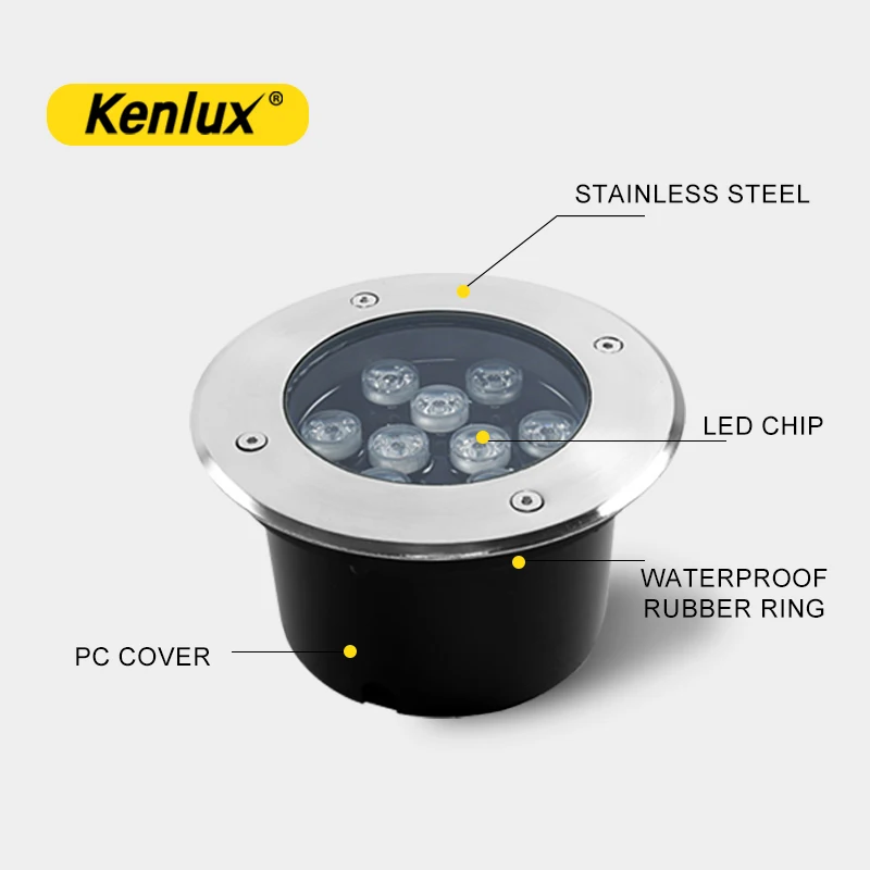 Kenlux утопленный светодиодный подземный свет Открытый водонепроницаемый в земле плафоны для ламп домашний путь торшер подсветка для сада