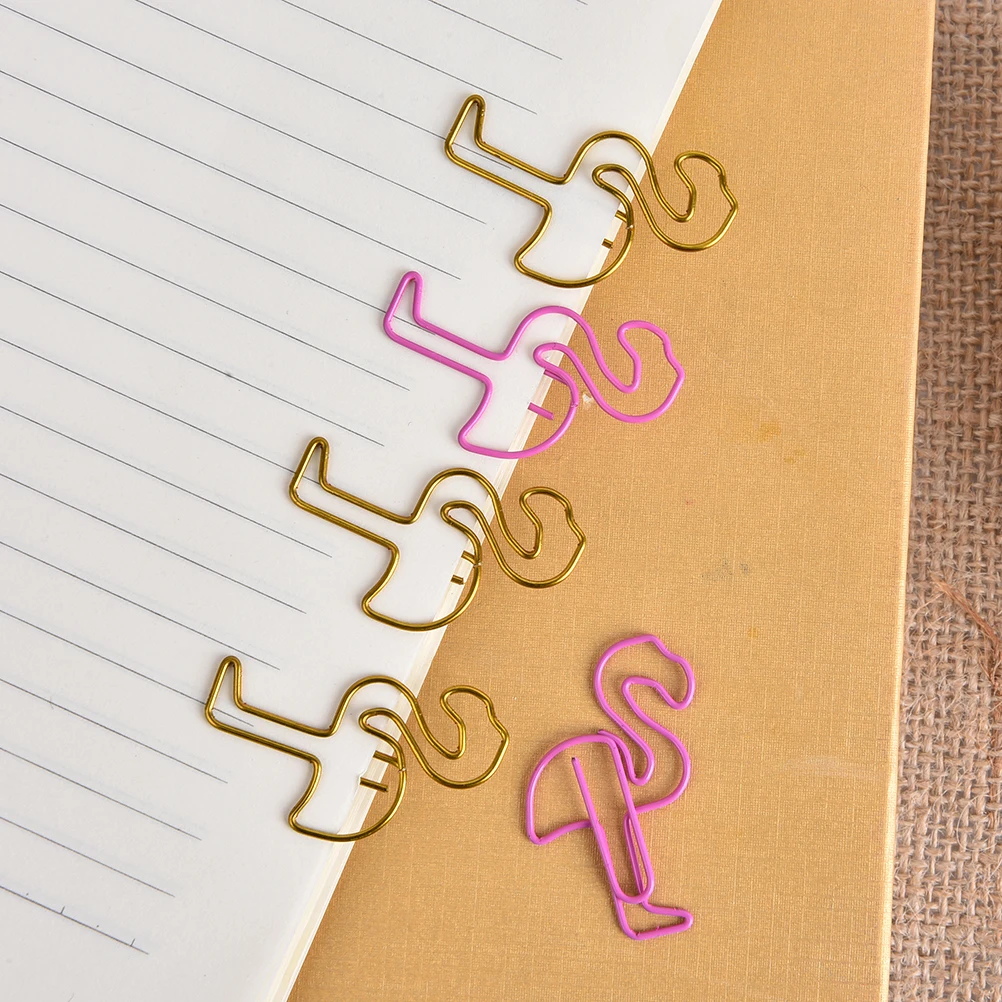 24 pcs/lot Sweet Pink Flamingo Bookmark Paper Clip School Office Supply 2.5*3.8cm