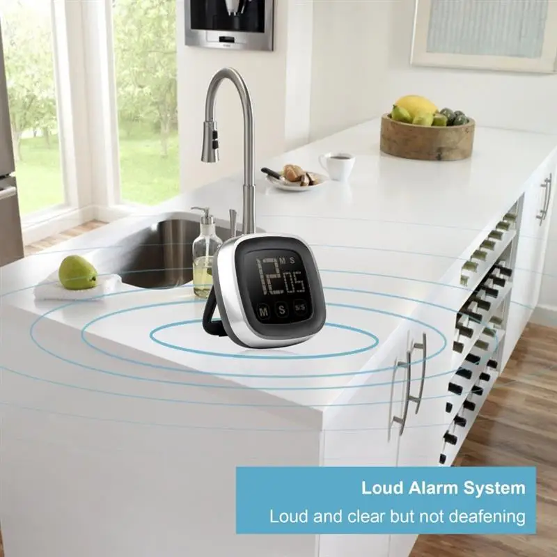 Electronic Touch Screen LED Display Kitchen Timer Electronic Digital Kitchen Cooking Timer Refrigerator Watch