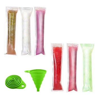 

sicle Molds, 125 Disposable Ice Molds,with Zip Seals, Diy Ice Bags for Yogurt Ice Candy,Comes with 1 Funnel