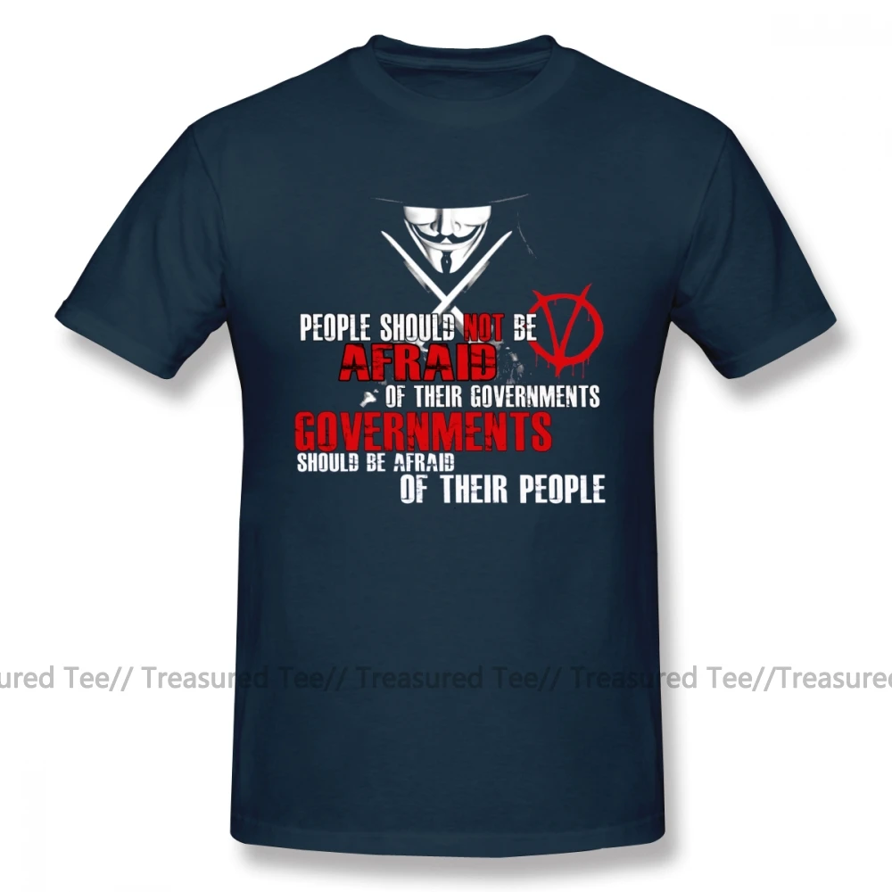 Футболка V For Vendetta, футболка V FOR VENDETTA GUY FAWKES CONSPIRACY QUOTE, футболка большого размера с короткими рукавами, Пляжная забавная футболка - Цвет: Navy Blue