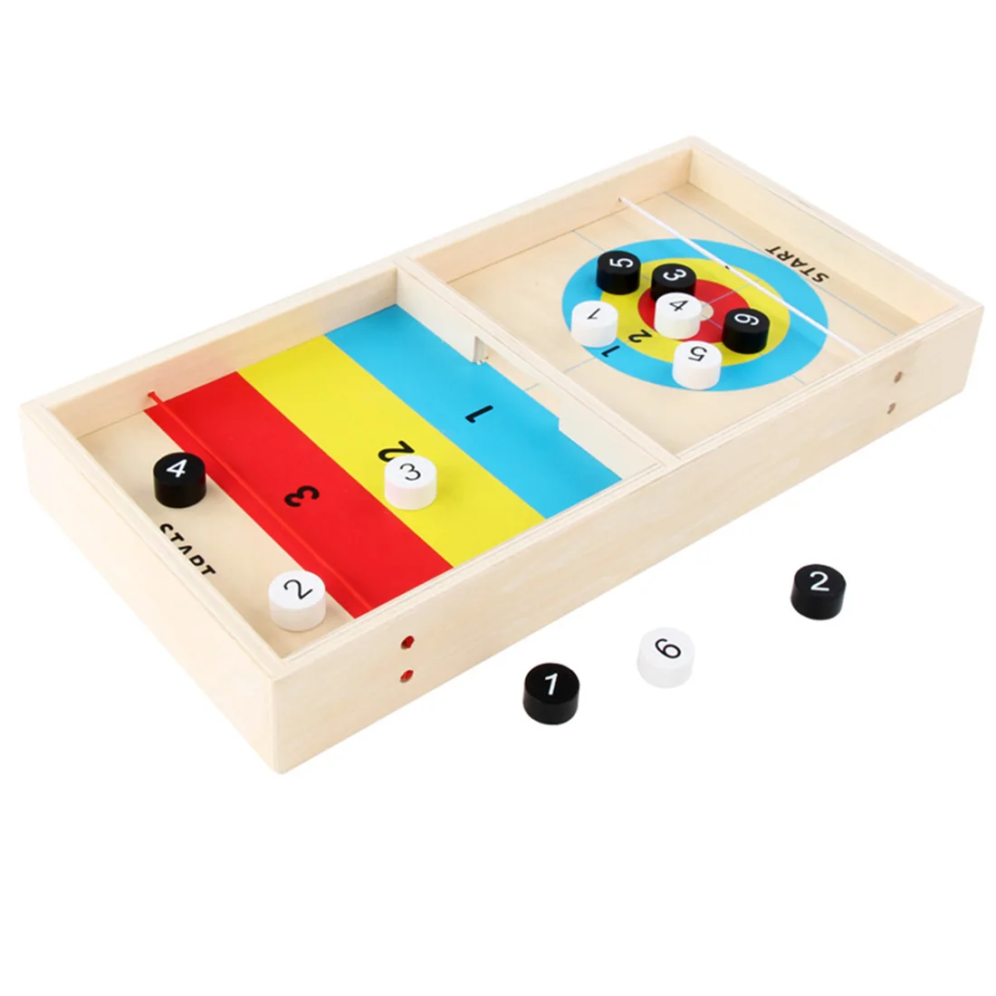Double-sided Wooden Mini Ice Fox Ball Tabletop Shuffleboard Game Educational Toy for Children Family Entertainment Board Game