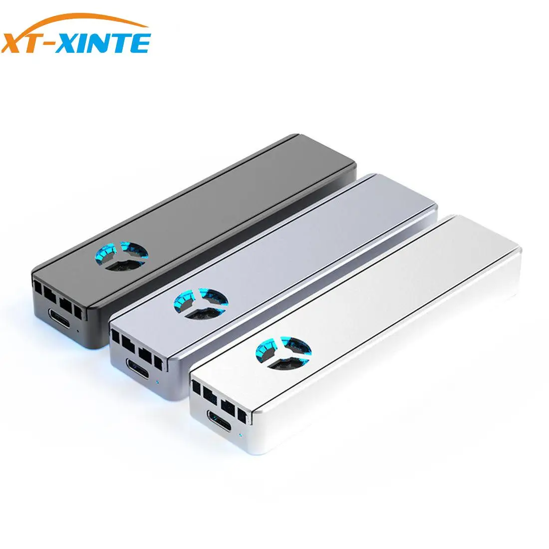 

XT-XINTE M2 SSD Case for NVME Enclosure Built-in cooling fan M.2 to USB Type C 3.1 Adapter for PCIE M Key Disk Box