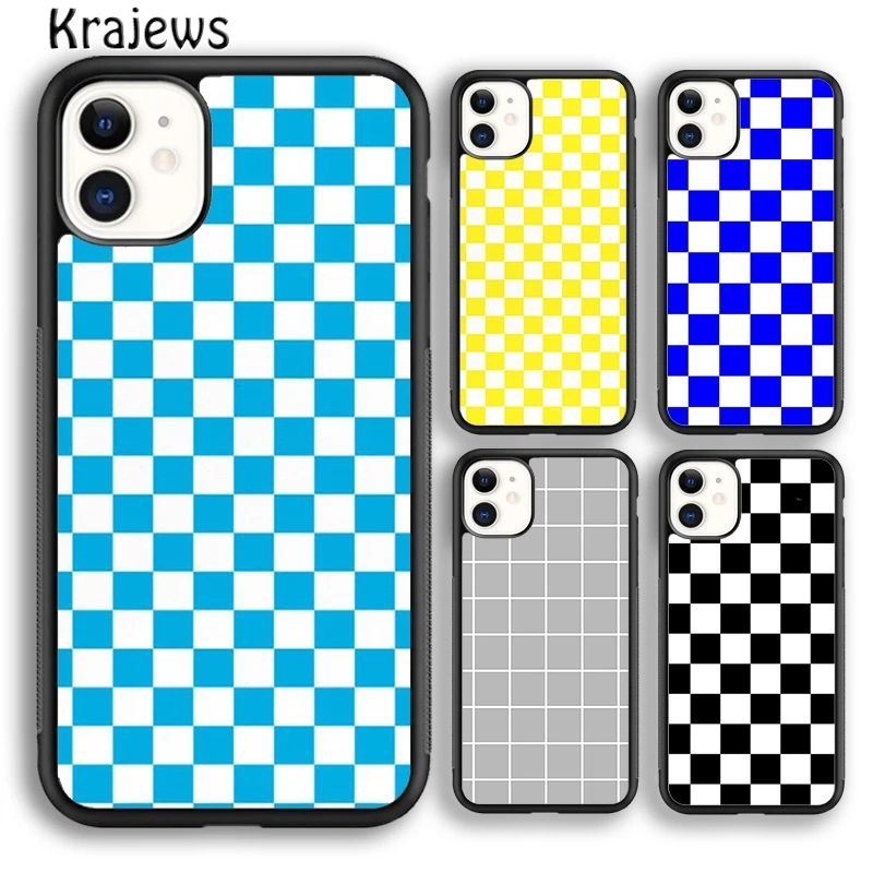 Чехол для телефона в шахматную клетку krajew 6s 7 8 plus X XS XR 11 12 13 pro max Samsung Galaxy S8 S9 S10 Plus |