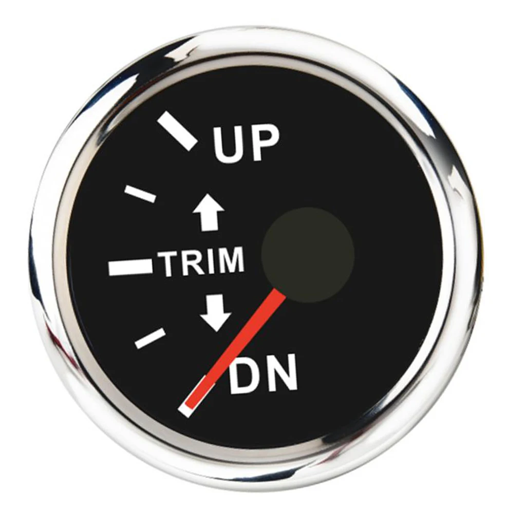 Marine Boat Outboard Engine Trim Tilt Gauge, 9-32V 0-190 Ohm, UP-DN -Left Display