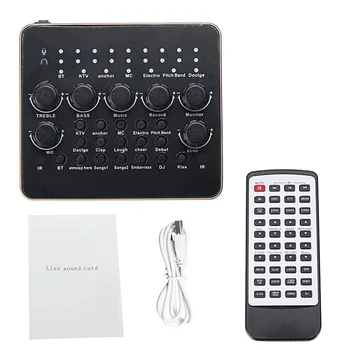 

Hot Sale Audio Live Recording KTV Sound Card Device Headset Mixer for Phone Computer Laptop PC