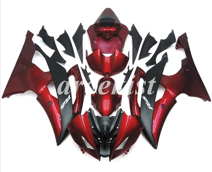 ABS литья под давлением Обтекатели комплект подходит для YAMAHA YZF-R6 2008- 08 09 10 11 12 13 14 15 16 комплект белый черный синий - Цвет: red black