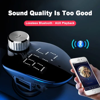 

Car Bluetooth hands-free calling car MP3 Bluetooth player aux receiver fm transmitter car charger U disk music TF playback