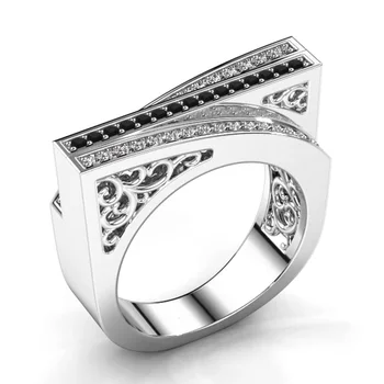 

Huitan New Baroque Stylish Rings For Women Micro Pave Zircon Stone Wholesale Lots&Bulk Pattern Design Ring For Office Lady