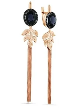 

Magic Stones earrings with corundum and cubic zirconia in red gold