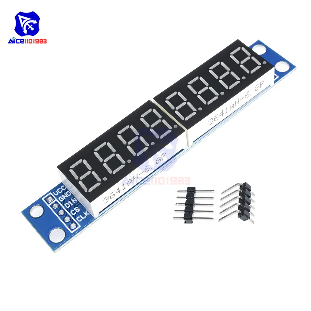 MAX7219 8 Digit LED Tube Display Control Module For Arduino 3.3V 5V Microcontroller Serial Driver 7-segment