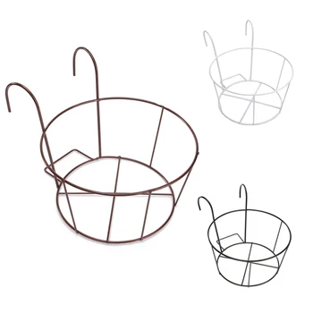 

Metal Iron Flower Pot Hanging Balcony Garden Plant Planter Home Decor basket Black