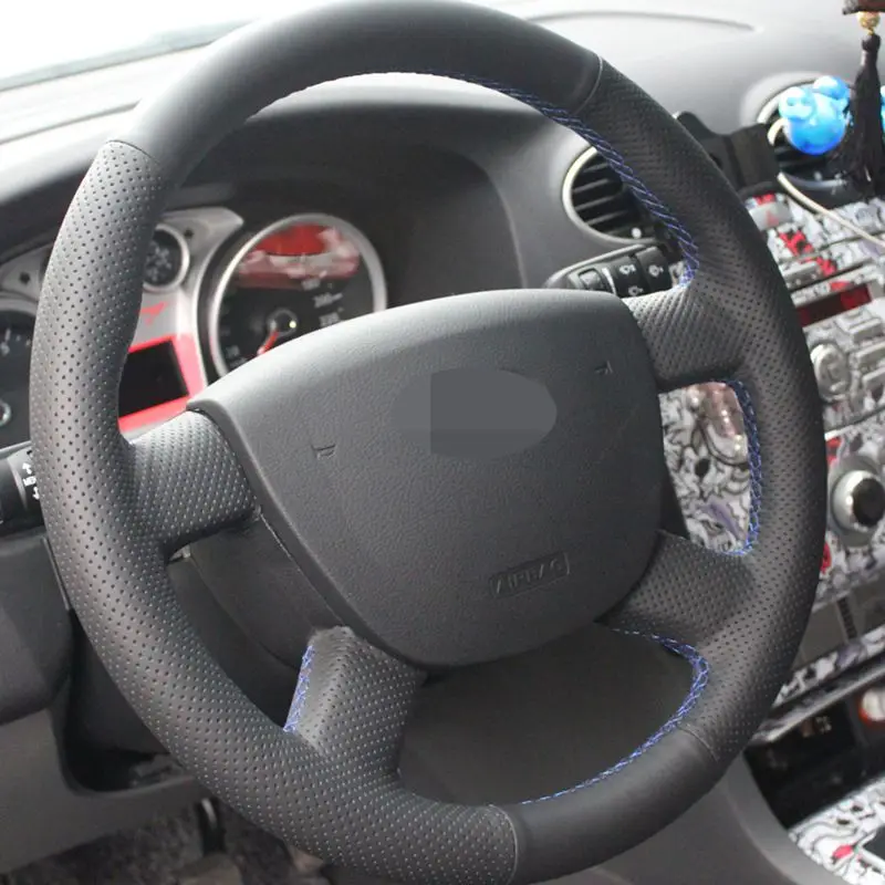 DIY ручной работы черный PU искусственная кожа Чехол рулевого колеса автомобиля для Ford Mondeo Mk3 2006 2005 2004 2003 2002