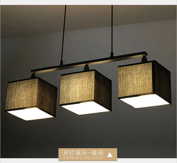 Nordic modern minimalist fabic lampshade pendant light for bedroom study living room lamp