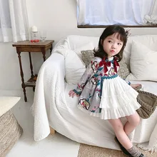 Г. Осенняя детская хлопковая одежда испанское качественное свадебное платье для девочек на День Благодарения зимняя одежда для маленьких девочек