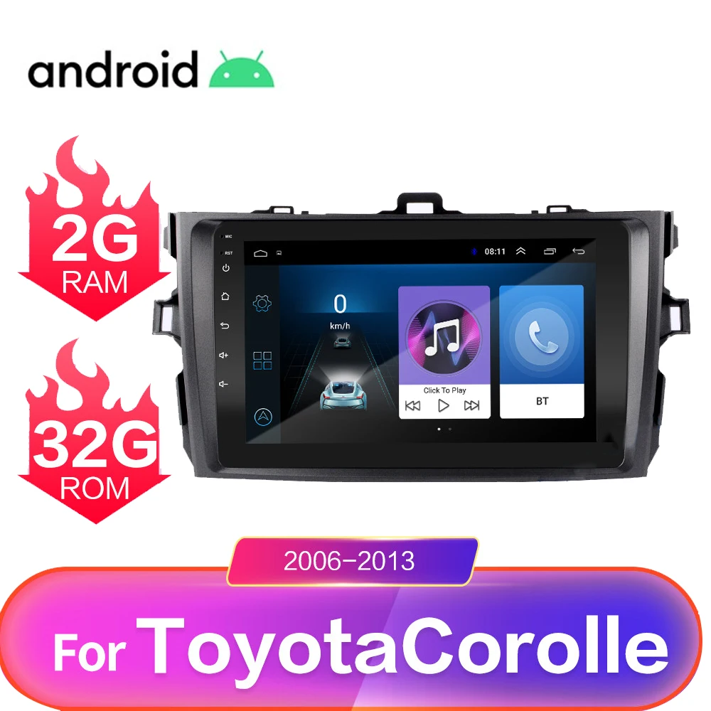 HD 9&quot 2Din Android 9.1 Car Multimedia Player For Toyota Corolla E140/150 2006 2007 2008 2009 2010 2011 2012 2013 2014 2015 2016 |