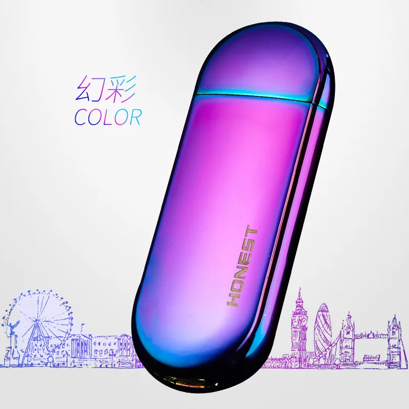 Встряхните для воспламенения USB Электронная зажигалка ультратонкие Плазменные Зажигалки Курительные инструменты ветрозащитные перезаряжаемые двойные Плазменные дуги - Цвет: Color