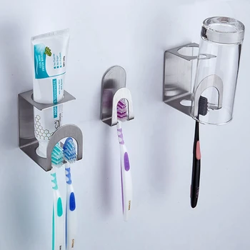 

Stainless Steel Toothbrush Holder Shaver Storage Rack Tooth Brush Shelf Toothpaste Holder Rack Bathroom Organizer Accessori 1Pcs