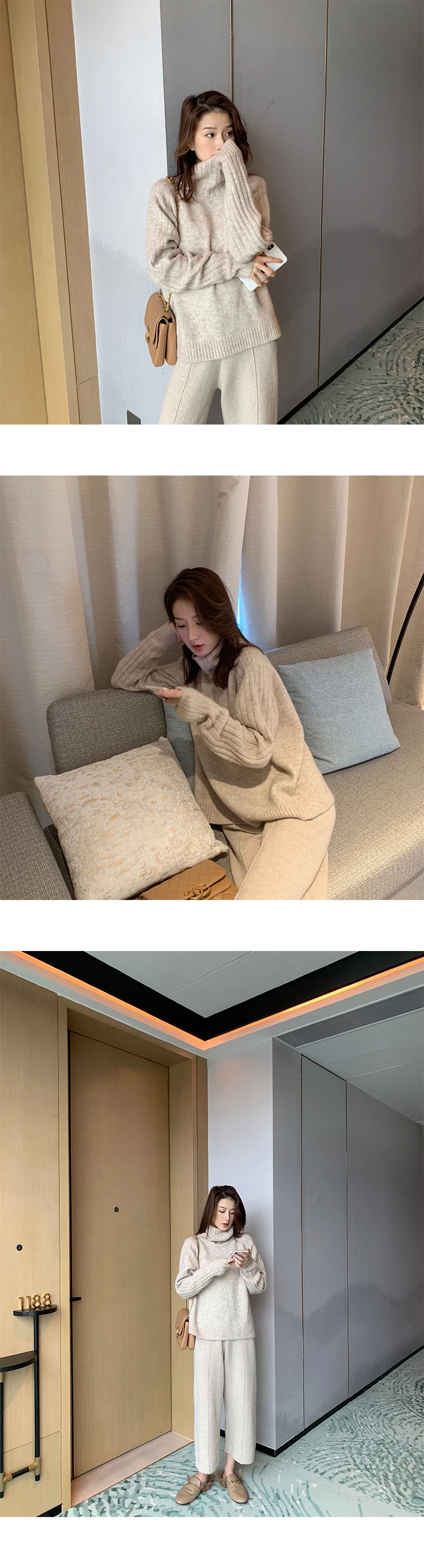 Fashion Pullover Knitted Sweater Ladies Elegant Women Autumn Winter Casual Solid Long Sleeve Jumper Turtleneck Pull Femme