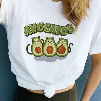

Lus Los avocado vegan women t shirt 2019 kawaii cartoon tshirt harajuku female short sleeve t-shirt summer clothes