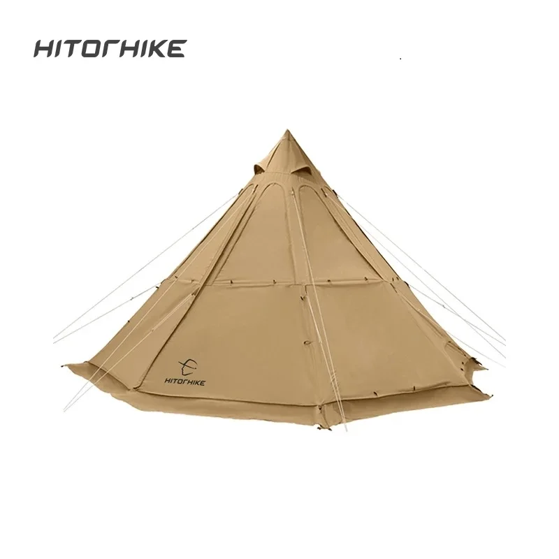 Hitorhike Nuovo Arrivo Campeggio Esterno Glamping Tenda Impermeabile 210G Poli Cotone Tenda 4-5 Persone Tenda