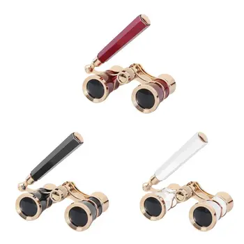 

Mini Protable Vintage Glasses Binocular Telescope with Handle Fashion Elegant