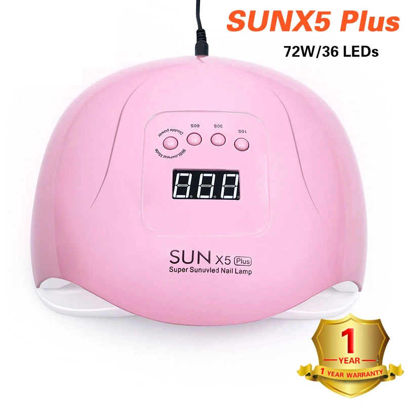 Светодиодный УФ-светильник для ногтей SUN X5 Сушилка для ногтей 72 Вт высокомощный ЖК-дисплей 36 светодиодный s для отверждения гель-лака автоматический датчик Таймер - Цвет: SUN x5plus-pink