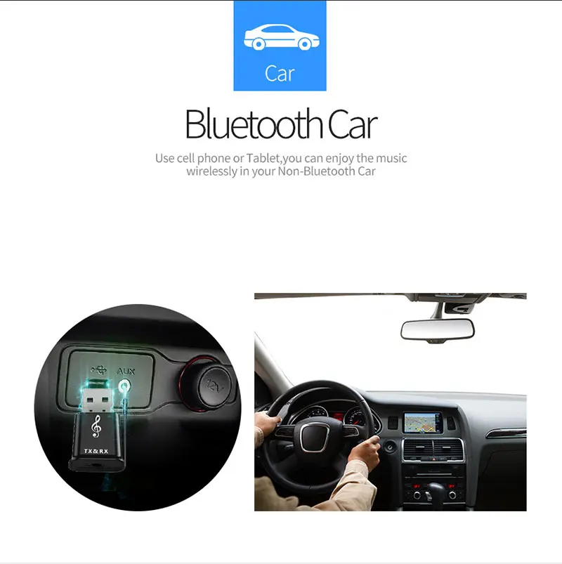 2в1 Bluetooth приемник передатчик мини стерео Bluetooth 5,0 AUX RCA USB 3,5 мм аудио беспроводной адаптер для ТВ ПК автомобильный комплект MP3 MP4