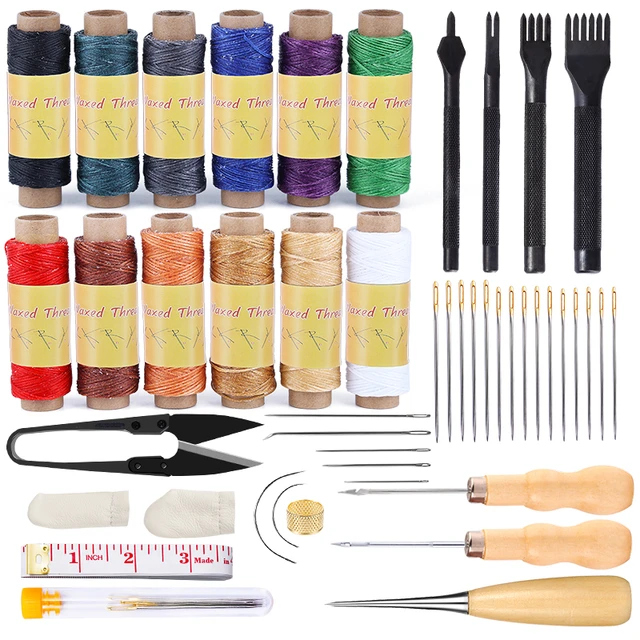 46 Pcs Leather Sewing Kit, Upholstery Repair Set, Leather Craft