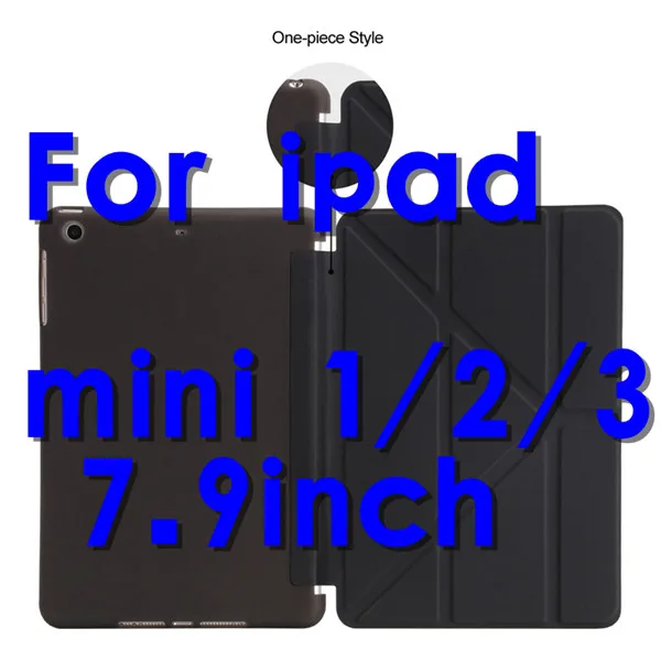 Умный для нового ipad 9,7 / флип-чехол с подставкой для ipad 5 Air ipad mini 1/2/3/мягкий ТПУ задний кожаный чехол подставка для планшета чехол - Цвет: mini black