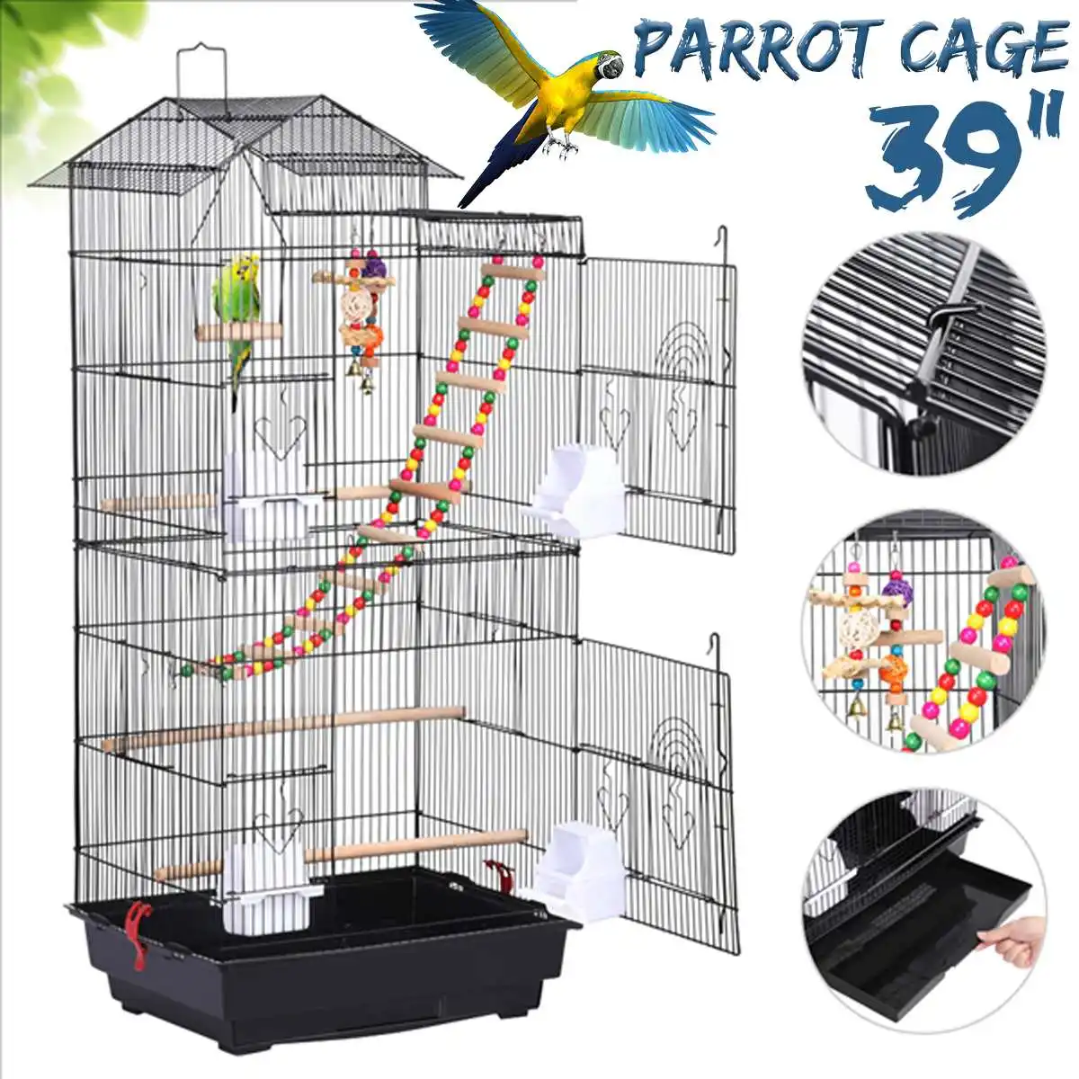 NEW 39" Bird Cage Metal Bird House Iron Parrot Cage Metal Peony Wren  Breeding Cage Nest Bed Iron With Pigeon Supplies|Bird Cages & Nests| -  AliExpress