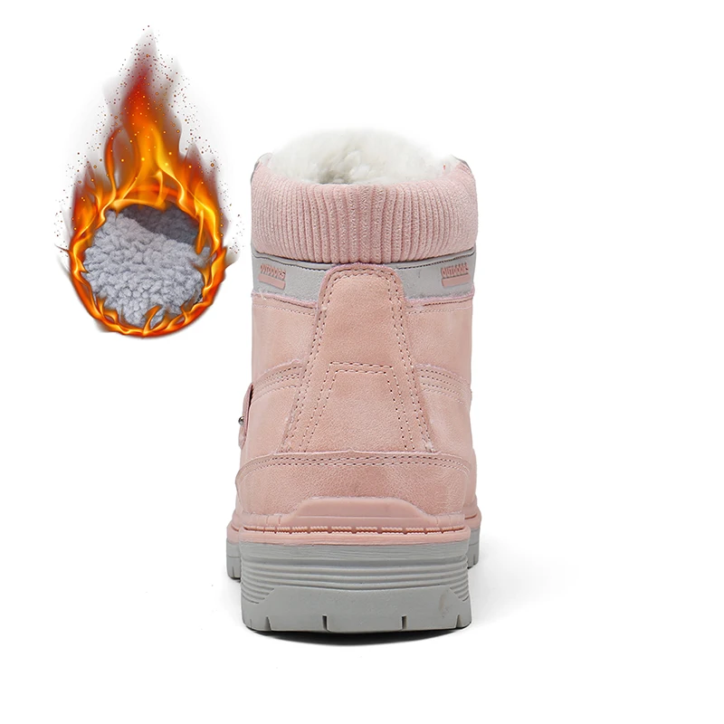 Зимняя обувь для скейтбординга; женские теплые зимние кроссовки; женские ботильоны из искусственной кожи; Бутсы для скейтборда; уличные розовые ботиночки
