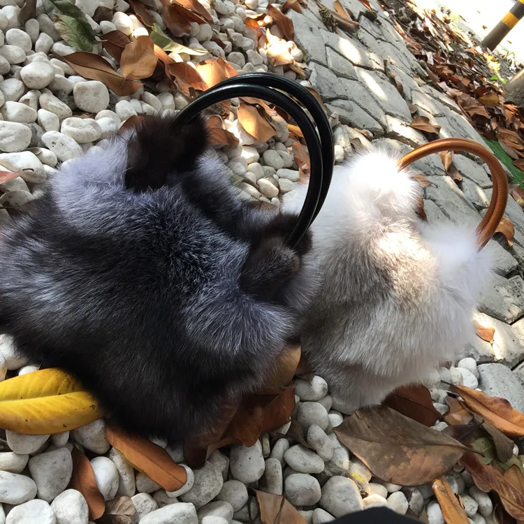 Fox fur big bag new ladies luxury real fox fur bag large size handbag shoulder bag gift diagonal package