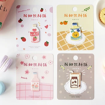 

ERAL card love Embroidery cloth Stickers. Cute Japanese drink pattern. Decorative mobile phone stickers and notebook.