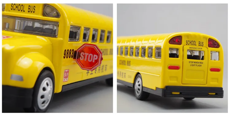Exquisite 1:32 American school bus alloy car model,simulation die-casting sound and light pull back bus model,free shipping